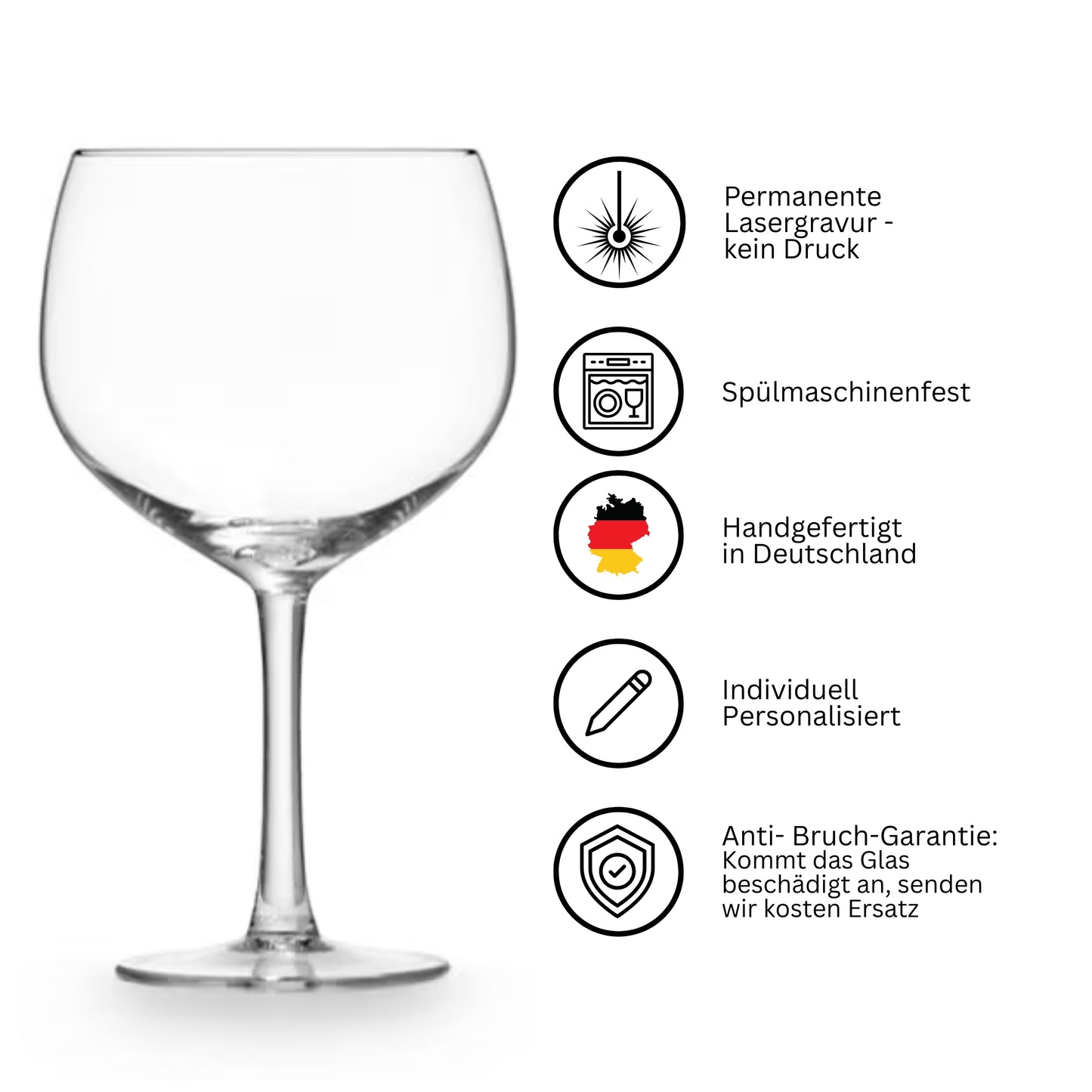 Gin Glas mit Gravur – spülmaschinenfest, handgefertigt in Deutschland