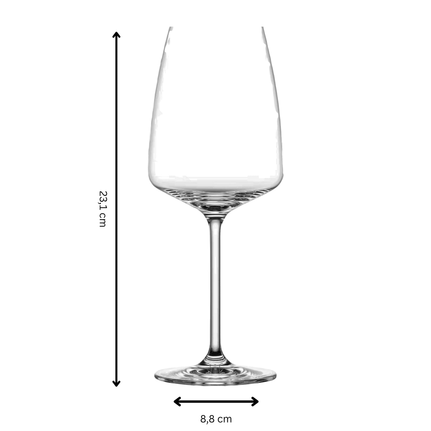 Lillet Glas Maße – 23,1 cm hoch, 8,8 cm Durchmesser – personalisiertes Lillet Queen Glas mit Gravur