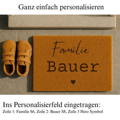 Anleitung zur Personalisierung einer Kokos Fußmatte mit Wunschtext