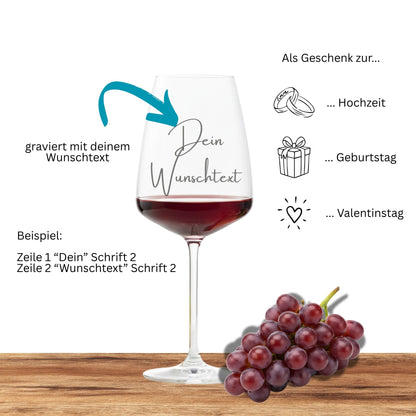 Weinglas personalisierbar mit Namen oder Wunschtext
