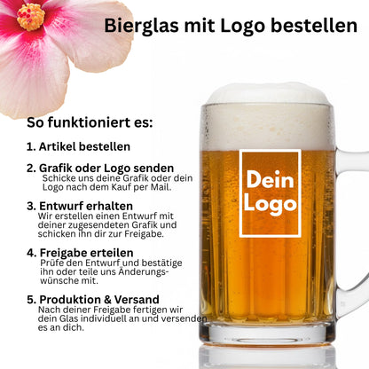 Bierglas mit Logo bestellen – Ablauf der Personalisierung von Bestellung bis Gravurfreigabe