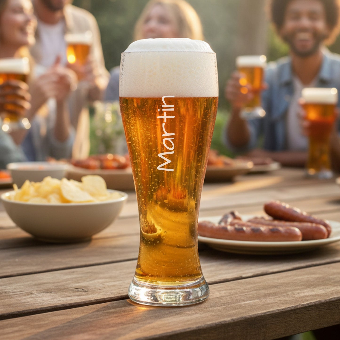 Personalisiertes Weizenglas mit Namen Hochkant