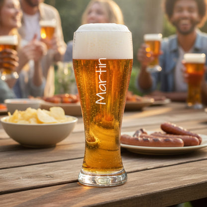 Personalisiertes Weizenglas mit Namen Hochkant