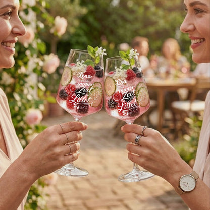 Lillet Glas personalisiert mit Namen – „Es ist immer Zeit für Lillet" Lasergravur – Geschenk für Frauen