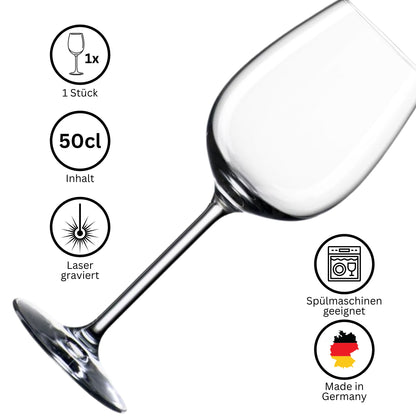 Rotweinglas personalisiert hergestellt in Deutschland