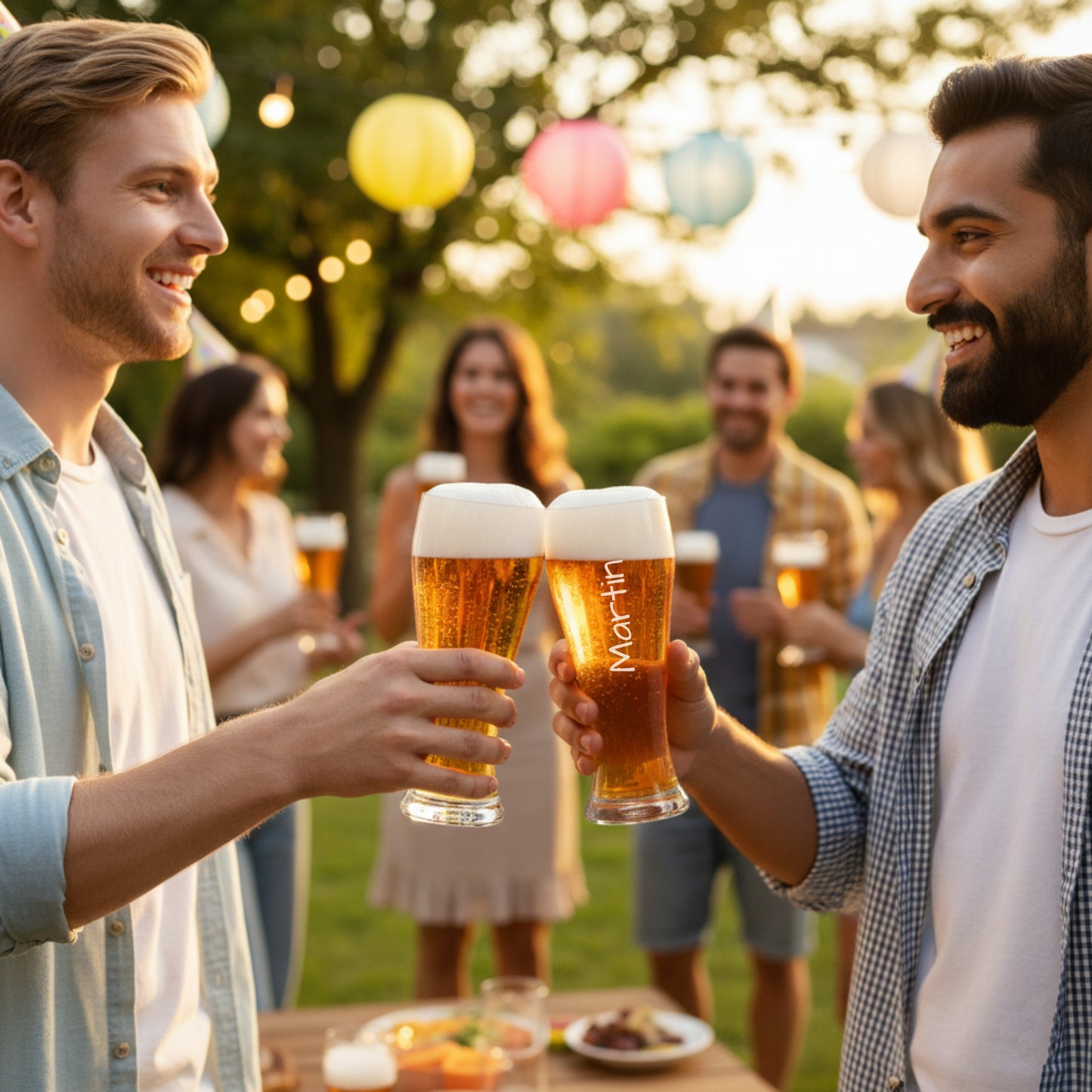 Personalisiertes Weizenglas mit Namen Hochkant