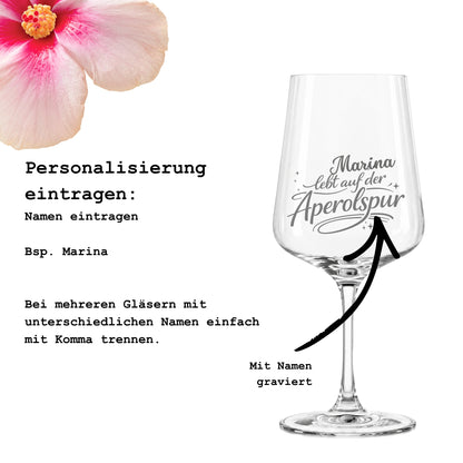 Anleitung zur Personalisierung des Aperolspur Glases mit individuellem Wunschnamen