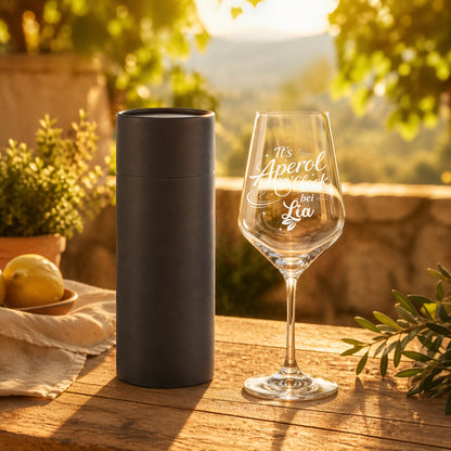 Aperol Glas personalisiert mit Namen – „It's Aperol O'Clock" Lasergravur – Geschenk für Frauen, Geburtstag, Somme