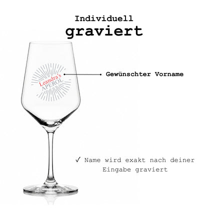 Aperol Spritz Gläser mit individueller Lasergravur des Wunschnamens
