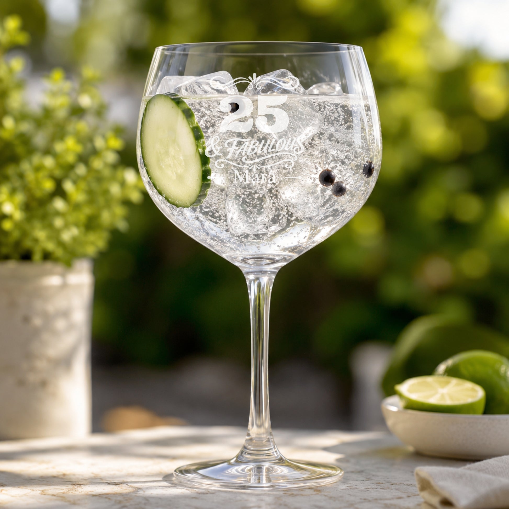 Gin Glas & Fabulous mit Wunschname graviert – Outdoor Lifestyle Geburtstag Geschenk