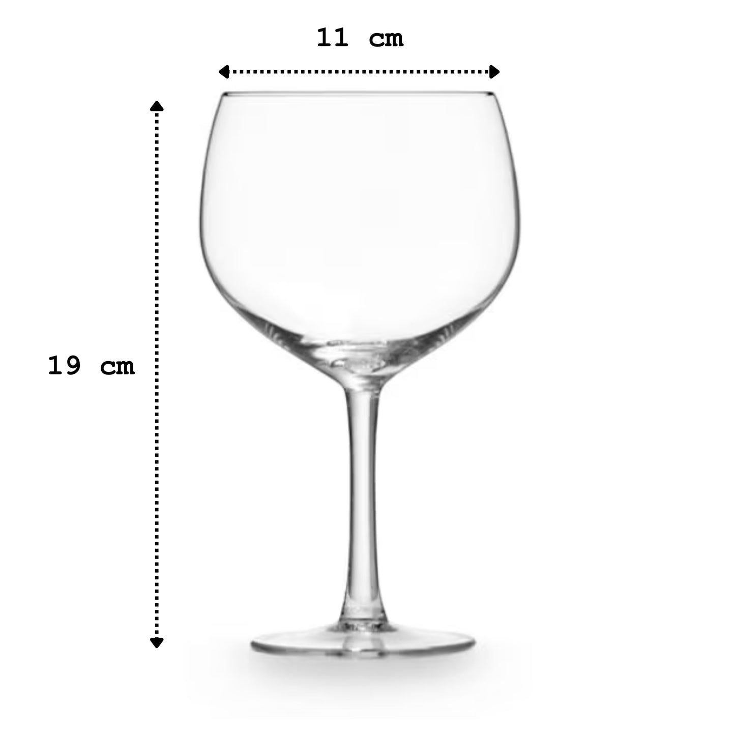 Personalisiertes Gin Glas Maße 19 cm Höhe 11 cm Durchmesser