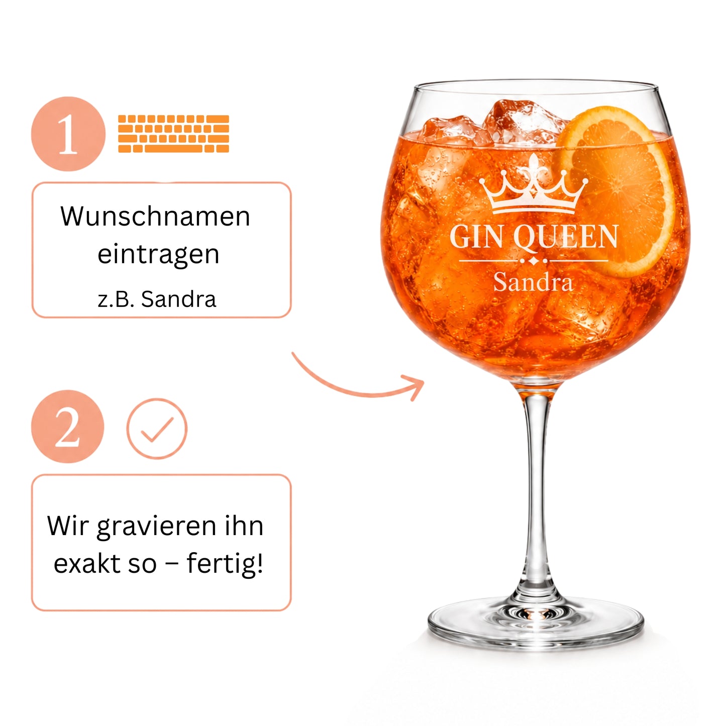 Gin Glas personalisieren – Wunschname eintragen und gravieren lassen