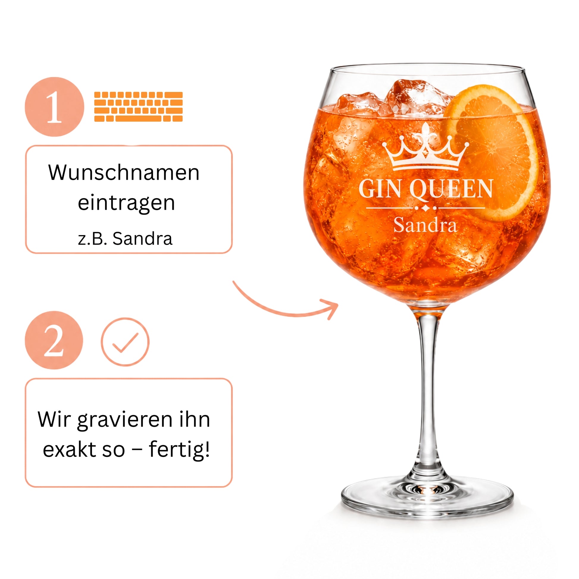 Gin Glas personalisieren – Wunschname eintragen und gravieren lassen