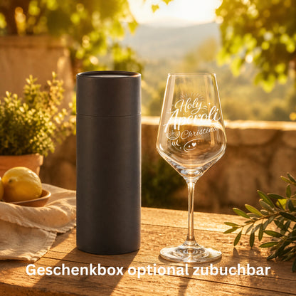 Personalisiertes Aperol Glas mit Geschenkbox – Holy Aperoli graviert mit Namen Christina – lustiges Geschenk für Frauen