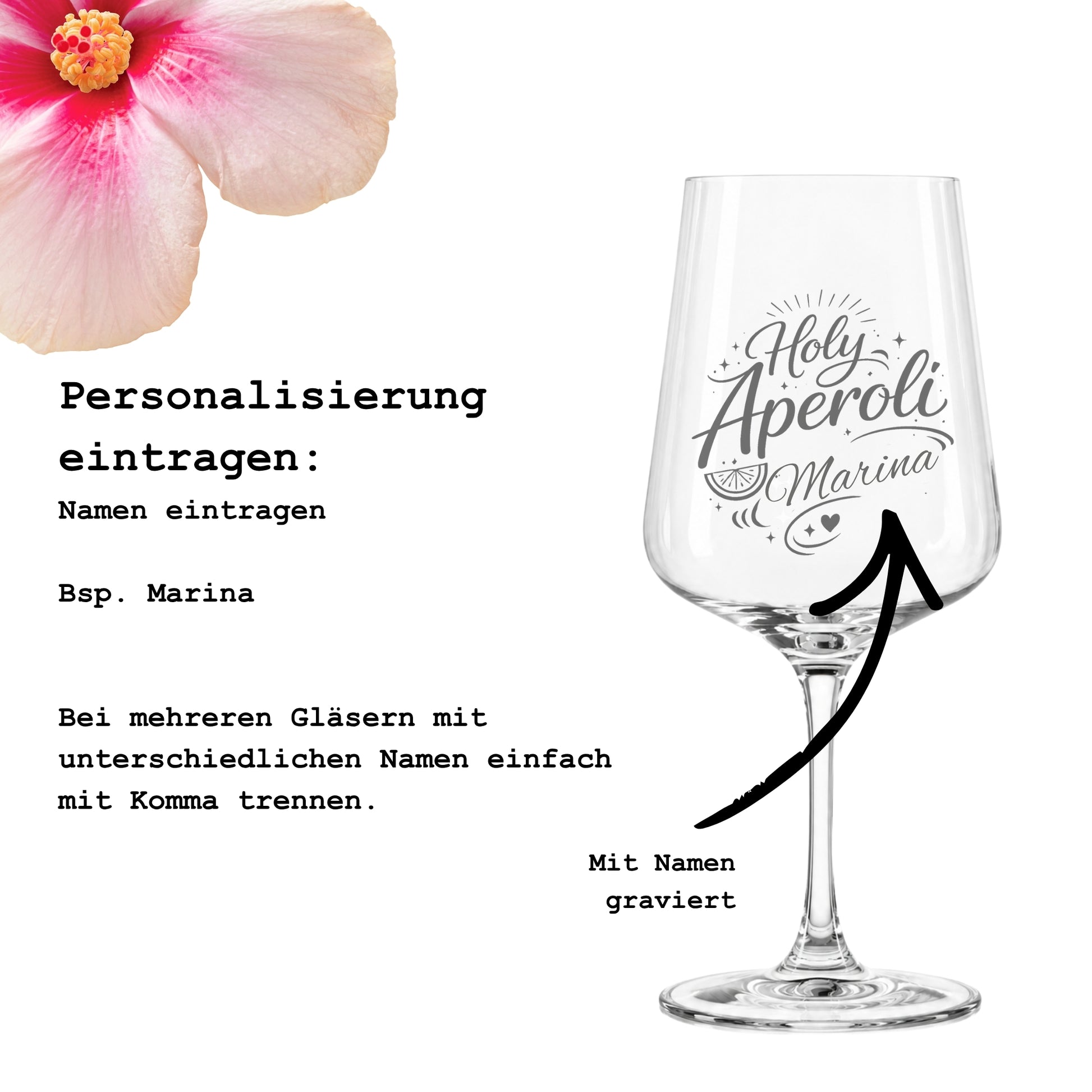 Anleitung zur Personalisierung des Holy Aperoli Glases mit individuellem Wunschnamen
