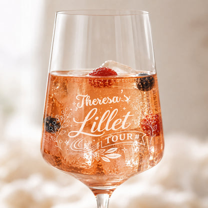 Lillet Glas personalisiert mit Namen – „Lillet Tour" Lasergravur – Geschenk für Frauen & Freundinnen