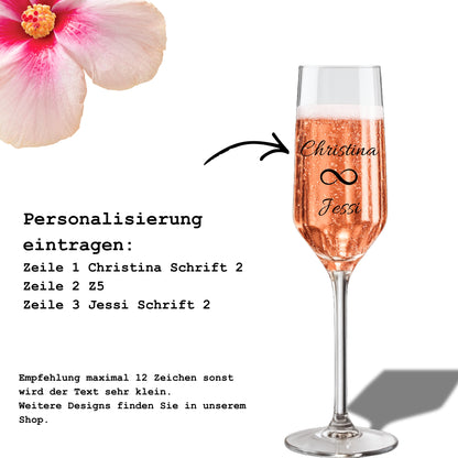 Anleitung zur Personalisierung von Sektgläsern mit Namen, Symbolen und Schriftarten für Gravur