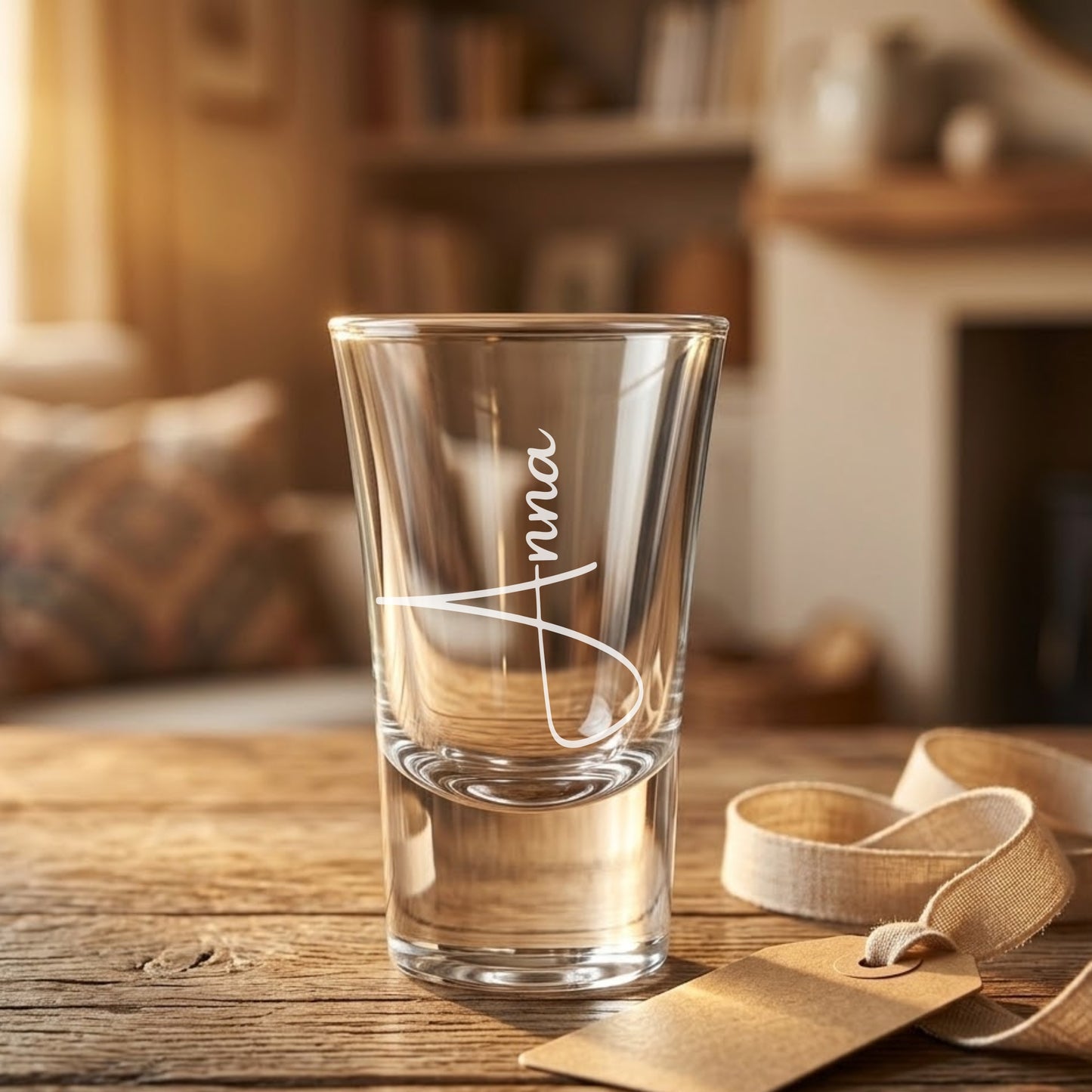 Personalisiertes Schnapsglas mit Namen Anna – Lasergravur handgefertigt in Germany – Geschenk Hochzeit JGA