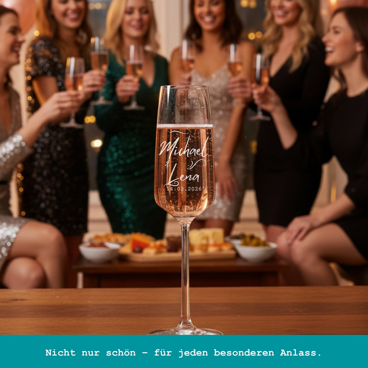 Personalisiertes Sektglas mit Gravur als Hochzeitsgeschenk für besondere Anlässe